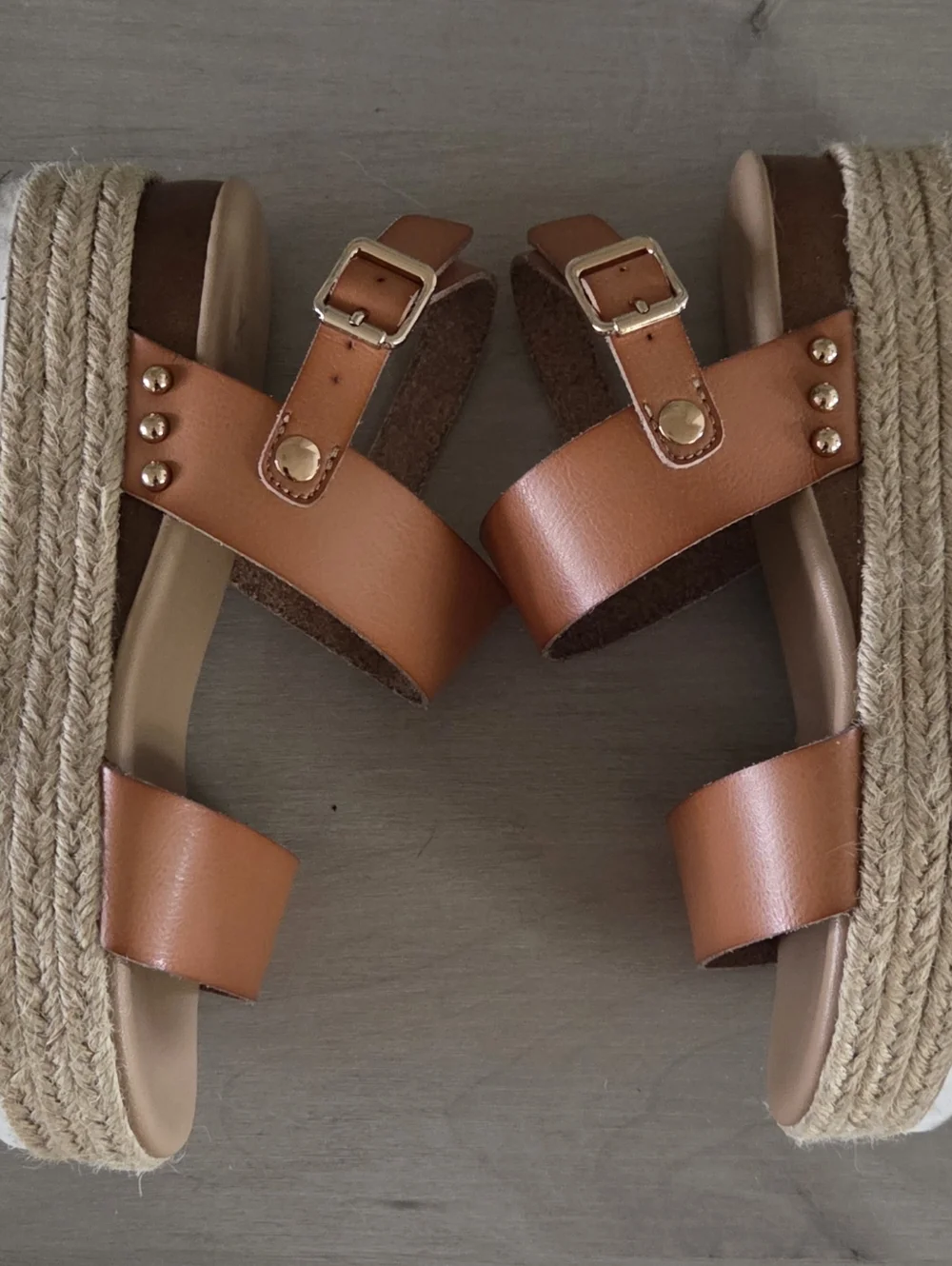 Xappeal Amelia Tan Espadrille Platform Sandals for Women Size 5.5
